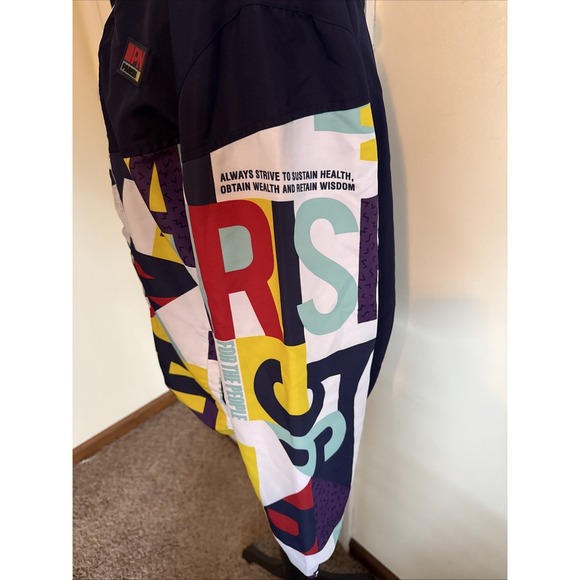 Parish Nation Track Suit Sz Large Pant Med Jacket Blue W Geometric Print Retro - Picture 4 of 16